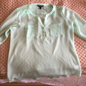Sheer mint green express blouse